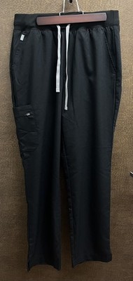 Hanes Comfort Fit Scrub Pants Women's M Black Mid Rise Drawstring Waist 