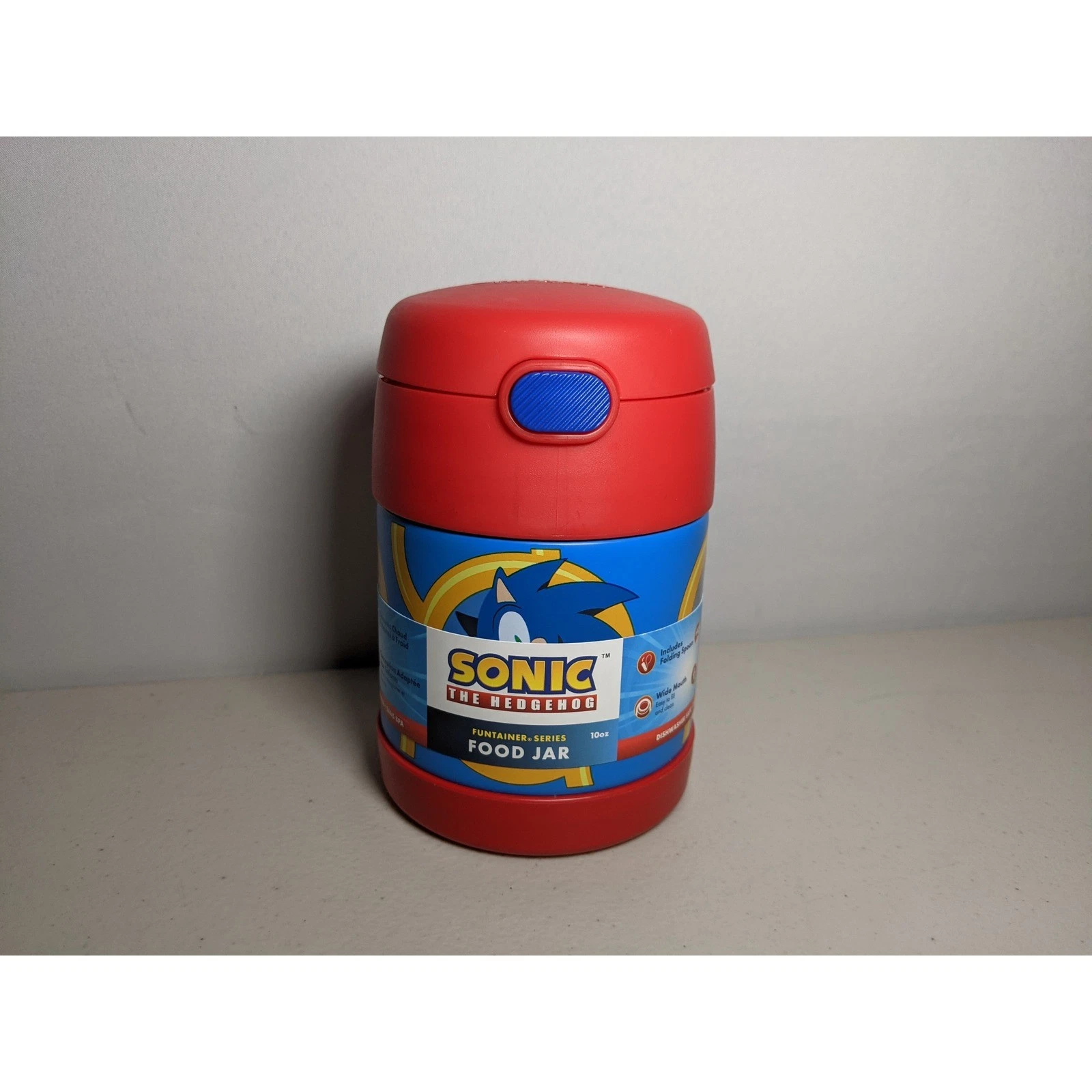 Thermos Sonic The Hedgehog Food Jar Container 10oz Red Blue Kids Lunch