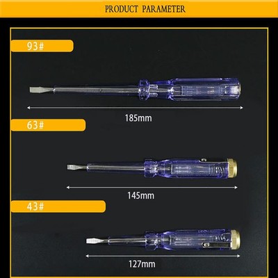 3PCS ELECTRICAL MAINS VOLTAGE TESTER & ALL PURPOSE VOLTAGE TESTER SCREWDRIVERS