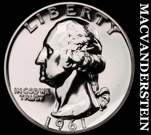 1961 Silver Washington Quarter - Choice Gem Proof  Lustrous  #G7799