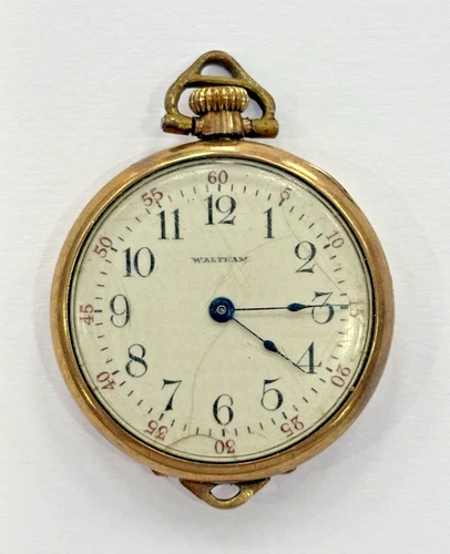 Vintage Waltham Ruby Pocket Watch 20 Years Gold Filled Case PARTS OR REPAIR!!!
