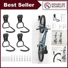 Bike Wall Mount Rack 4 Pack Heavy Duty Iron Bicycle Storage Hooks for Garage