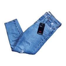 Levi's Premium Wedgie Straight Size 27x28 Jeans Button Fly Light Wash Distressed