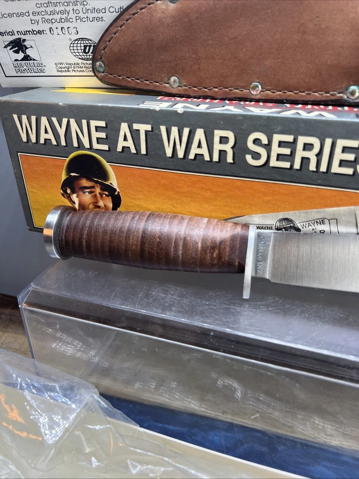 1991 Camillus США John Wayne At War The Fighting Seabeas Mark 1 I темно-синий нож USN - Изображение 4 из 4