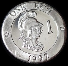 United Kingdom 1 Ecu 1992 Bust of Britannia Coin WCA B855