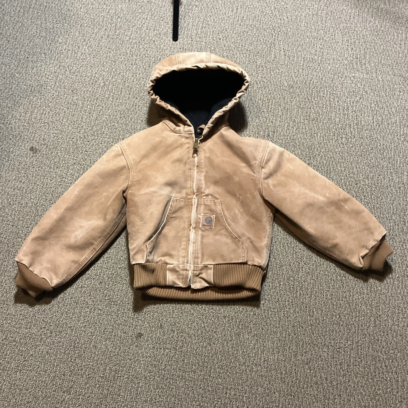 Carhartt Jacket Boys XL Youth YYJ130 BRN Brown Hooded Outdoor