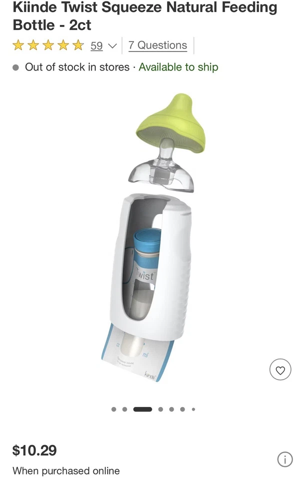 Kiinde Foodi system and 4 bottles holders with nipples interchangeable - Image 2 of 3