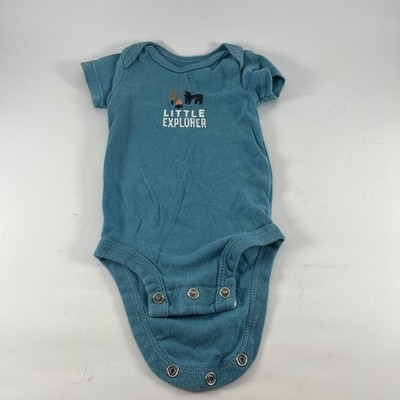 Carter's 3M Baby Bodysuit Little Explorer Teal Short Sleeve
