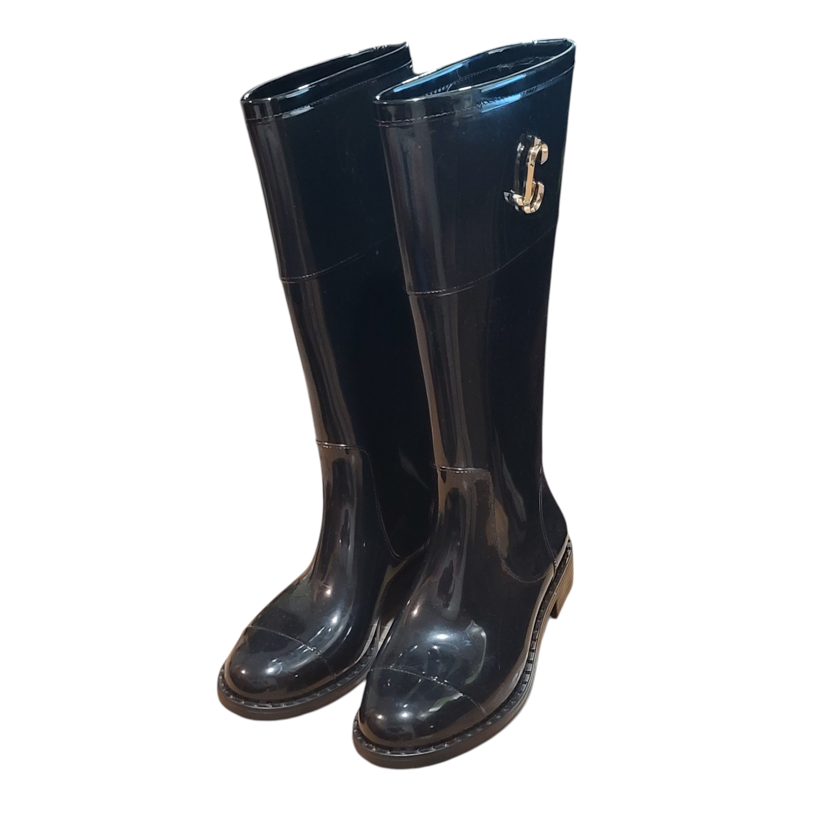 Jimmy Choo Women's Black Edith Rain Boots - EU 41/ US 11 *See Description*