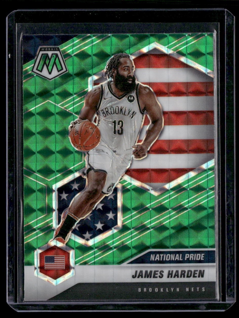 2020-21 Panini Mosaic #256 James Harden Mosaic Green
