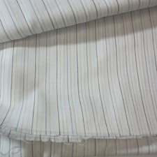 Shirting White/Brown/Blue Very Small Stripe 3 Yards 45" Wide 12oz Cotton Blend