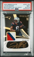 2024 PANINI IMMACULATE COLL EYE BLACK GOLD JAVON BAKER RC 25/25 PSA 7 AUTO 8