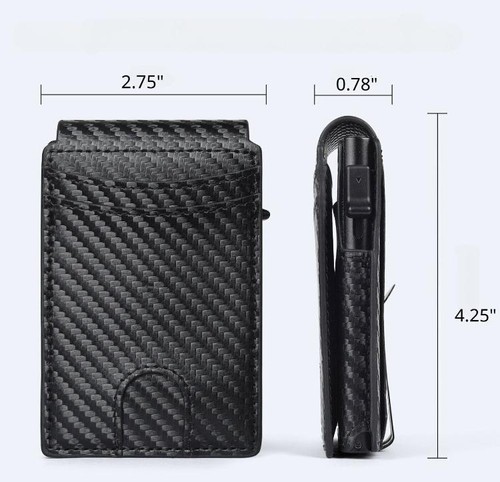 Pop-Up Kartenetui Schmale minimalistische Herren-Geldbörse mit Doppelfaltung Geldscheinklammer - Bild 4 von 8