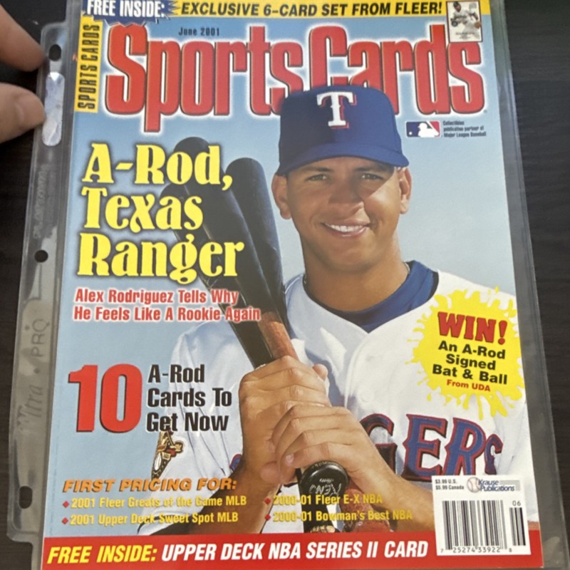 Sports Cards June 2001 Issue 06 Krause Alex Rodriguez Texas Rangers