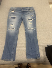 American Eagle Women s High Rise Skinny Stretch Distressed Jeans Blue 6