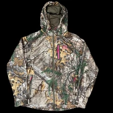 Real Tree Camo Zip Up 3 Pocket Hoodie Lined Jacket Size M 38/40 #218