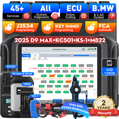 XTOOL D9 MAX KC501 KS-1 M822 J2534 ECU Programming Diagnostic Tool Key Program