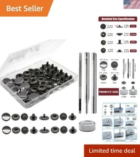 Brass 15mm Snap Fasteners Set with Installation Tools - 12 Sets Included