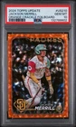2024 TOPPS UPDATE ORANGE CRACKLE FOILBOARD JACKSON MERRILL ROOKIE 77/299 PSA 10