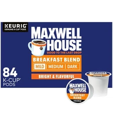 Maxwell House Breakfast Blend K-Cup Coffee Pods Mild Roast 84 Ct Box – USA Made