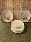 Red Wing Pottery Bob White Salad Plates lot of 6 pcs 6.5" diam USA Handpainted
