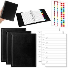 3 Set Mini 6 Ring Binder 3 x 5 Inch 300 Paper Refill 78 Alphabet Lined