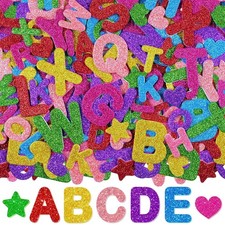 Multicolored 3D Foam Alphabet Stickers Glitter Letters 448 PCS, Colorful ABC