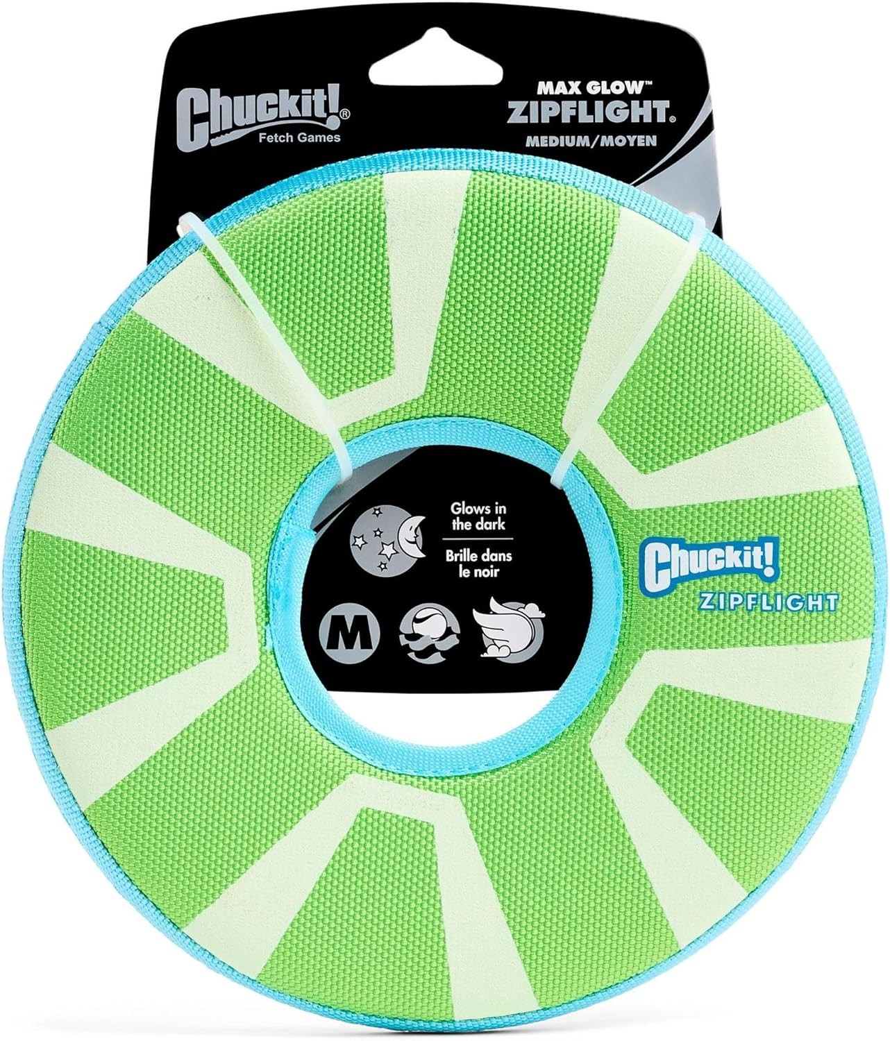 Chuckit Max Glow Zipflight Flying Disc Dog Toy Water Floatin