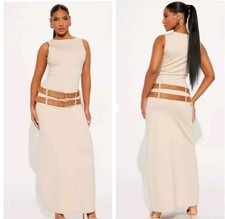 Fashion Nova Size M Fitted Double Belted Sheath Dress NWT