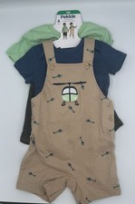 Pekkle 4 Piece Overall and Shorts Set - Overall, 1 Piece, T-Shirt,  Shorts -18M