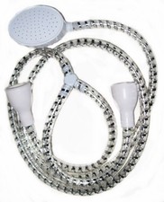 Bath Tap Shower Attachment Double Connector 1.5m Hose Spray Head Set