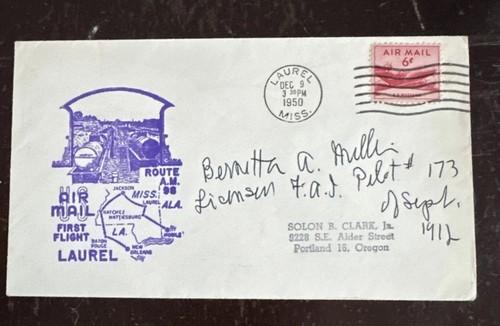 Signed Flight Cover - Bernetta Adams Miller, 5th US Licensed Female Pilot 1912