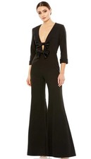 Mac Duggal 27033 Three Quarter Sleeve Jumpsuit Size 4 Nwt Black