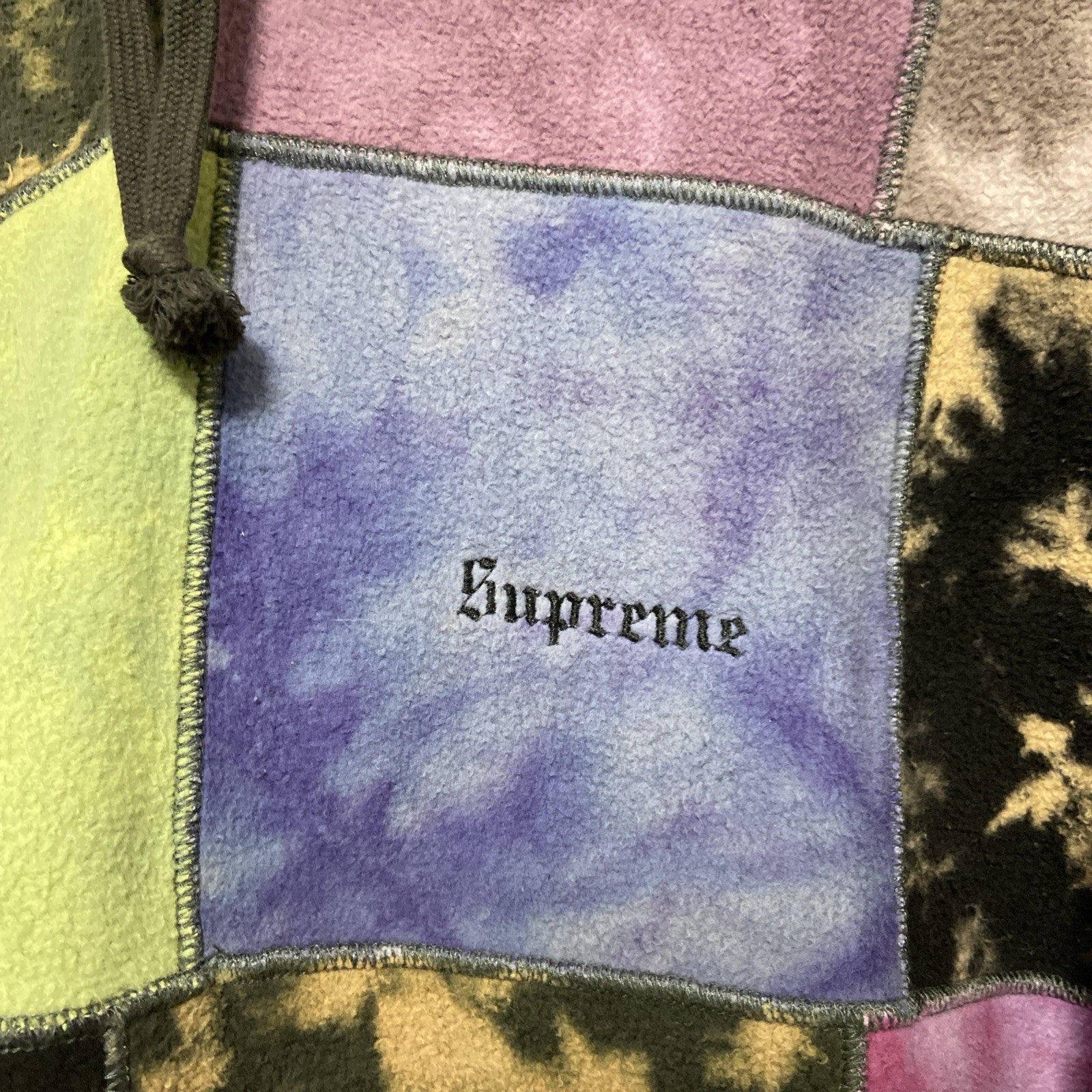 Supreme Patchwork Tie Dye Hooded Pullover Cotton … - image 2