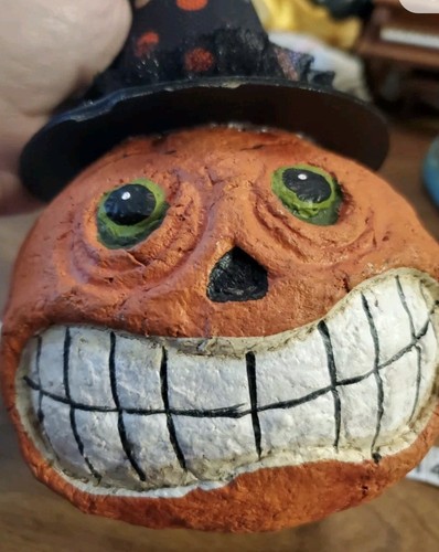 3 Stück Jack o Laterne in Hüten Kürbisse Halloween Tischdeko cool - Bild 15 von 22