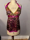 nwot  TIZIANO MAZZIILLI  100% Silk Halter Top Blouse sz S