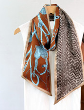 100 Mulberry Silk Scarf 150X16CM Women's Long Double sided Printed Scarf NEW