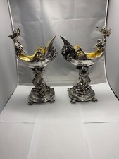 E2# 2 Stk. Nautilus / Hoch - Schalen Silber 800 punziert deutsche Handarbeit