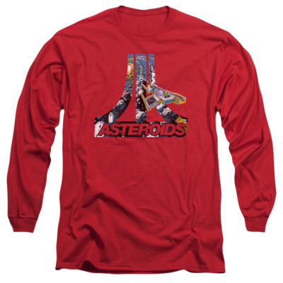 ATARI ASTEROIDS ATARI Licensed Adult Men's Long Sleeve Graphic T-Shirt SM-3XL