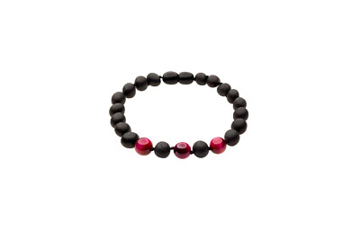 Baltischer Bernstein Armband aus unpolierter Kirsche & Tigerauge