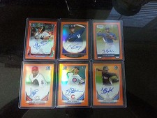(9) 2012-14 Bowman Chrome Orange Refractor Auto's