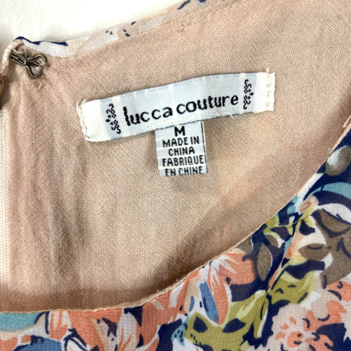 Lucca Couture Sundress Mini Dress Sz M Multicolor Floral Fit & Flare Lined - Picture 4 of 10