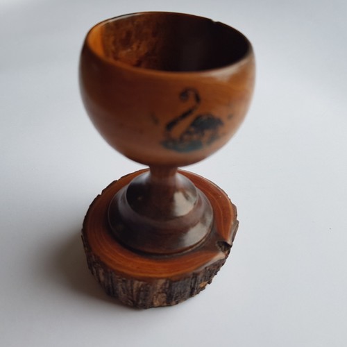 Western Australia Vintage Mulga Wood souvenir cup urn 8cm woodworking Black Swan - Picture 8 of 15