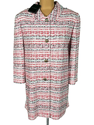 NWT ST. JOHN Knits Poppy Multi Novelty Knit Topper Jacket Blazer sz 16 $1595