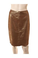 EXPRESS women s gold-tone metallic leather skirt Size 3/4