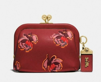 coach kisslock coin case