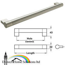 Hafele Chelsea Boss Bar Handle,Kitchen Cabinet,Zinc Alloy Stainless Steel Finish