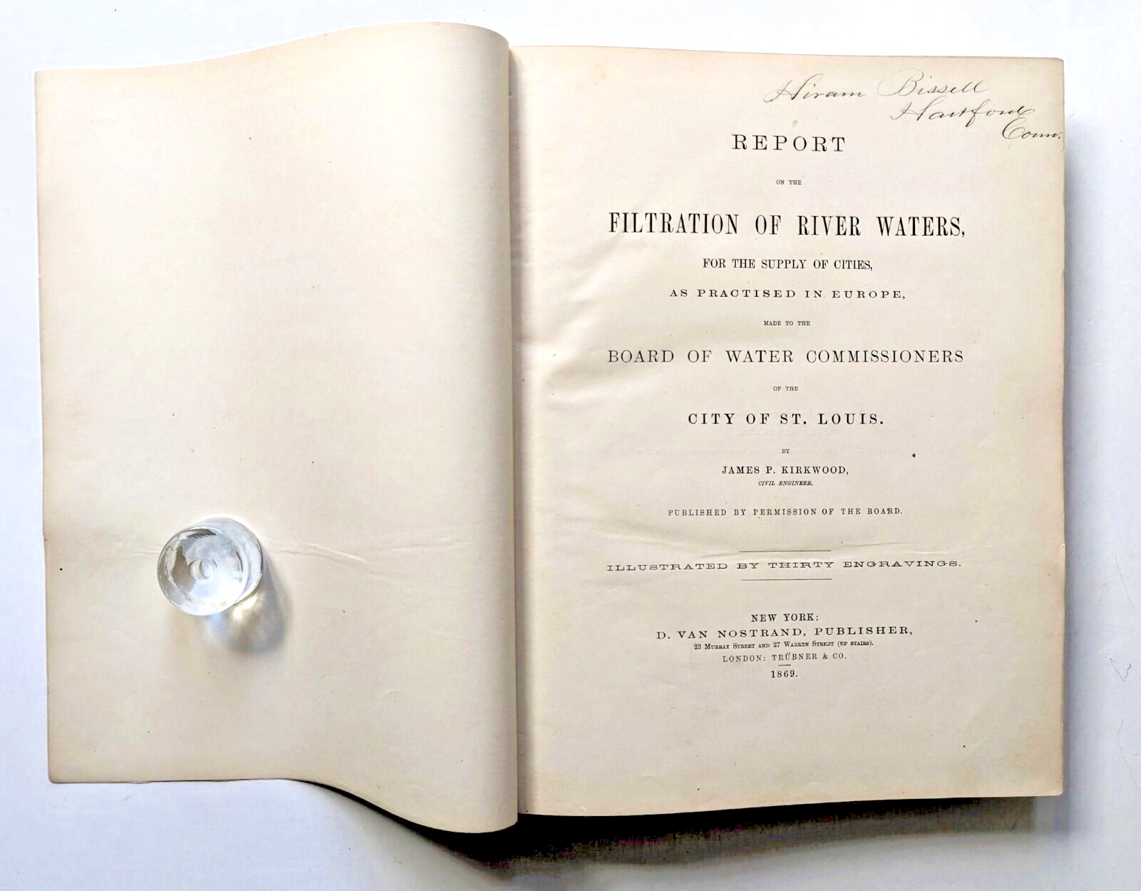 1869 FILTRATION OF RIVER WATER FOR CITIES w/ 30 PLATES Association Copy SIGNED