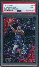 STEPHEN CURRY 2021 SELECT RED DISCO PRIZM #D/49 # 263 SP PSA 9 MINT MVP!
