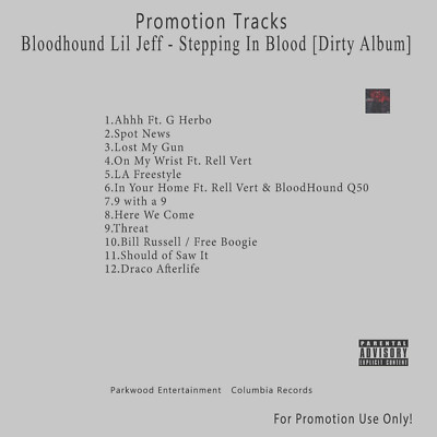 Rap/Hip-Hop.. White CD. Bloodhound Lil Jeff - Stepping In Blood [Dirty Album]
